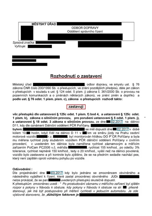 Měření rychlosti na dálnici